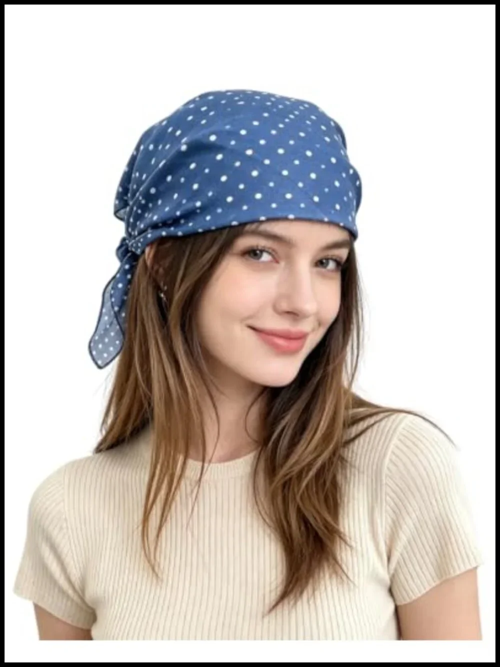 Polka Dot Square Scarf Women Neck Head Wrap Hair Accessory